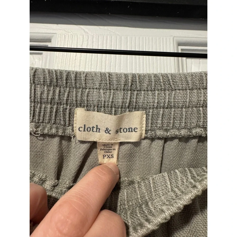 Cloth & Stone Sage Green‎ 100% Tencel Drawstring Mini Skirt. PXS